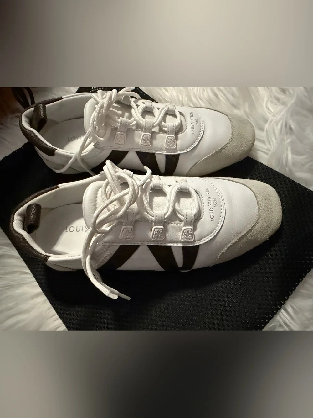 Monogram Calfskin Womens LV Sneakerina White size 37
